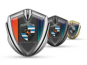 Porsche Emblema Metal Insignia Ultimo Moda Macizo Metálico